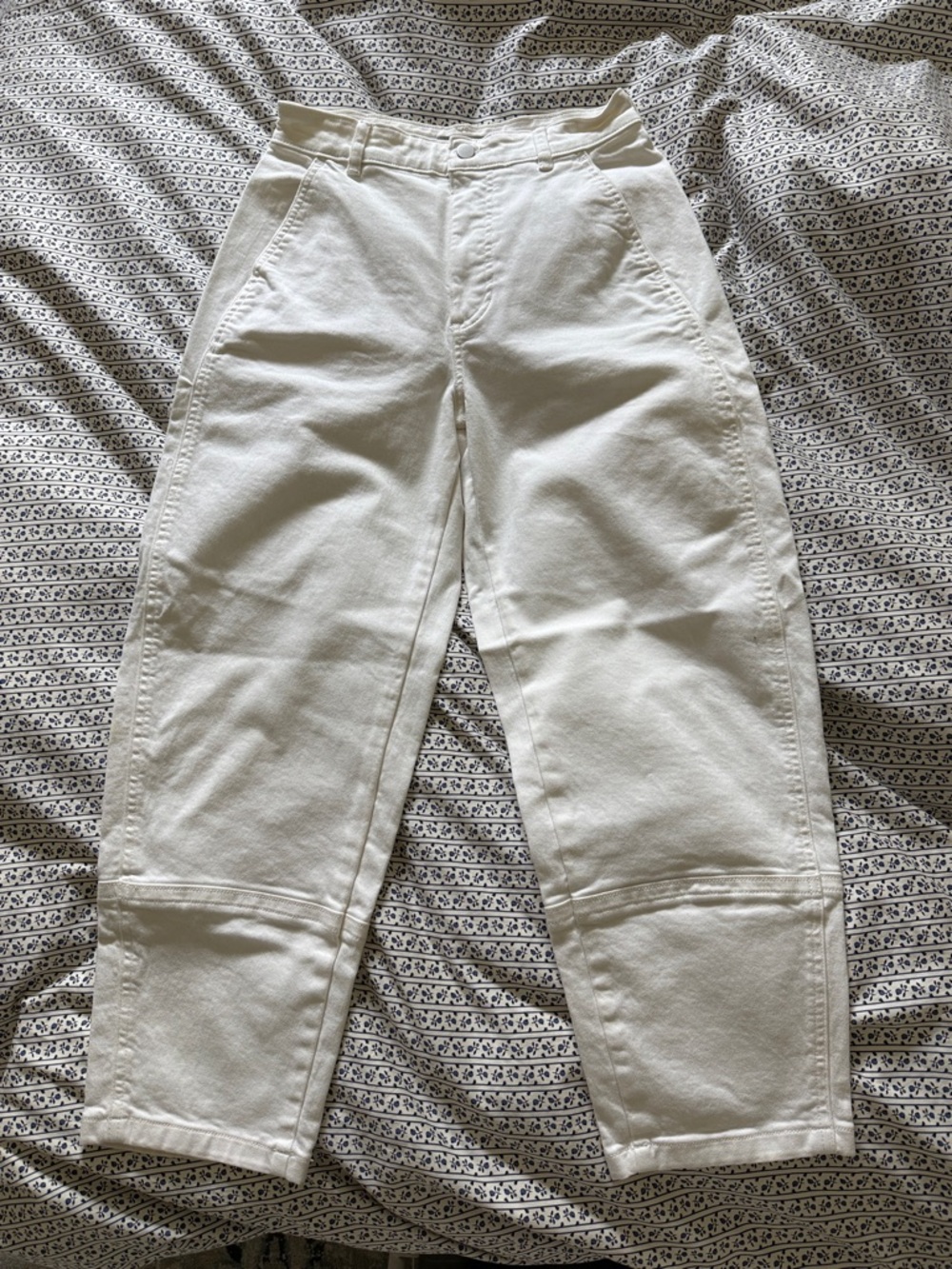 Women’s Everlane Utility barrel leg pant in the color bone